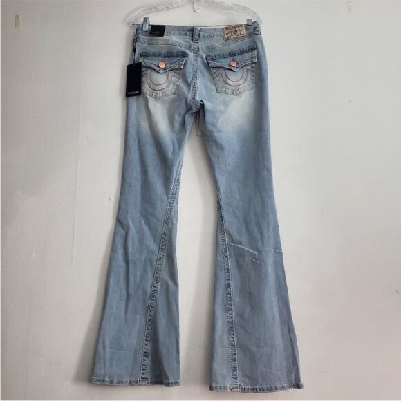 True Religion Joey Mid Rise Big T Flare Jeans 30 New with tags - Picture 6 of 9